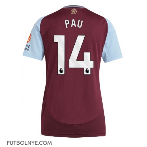 Camiseta Aston Villa Pau Torres #14 Primera Equipación para mujer 2024-25 manga corta